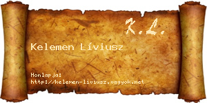 Kelemen Líviusz névjegykártya