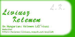 liviusz kelemen business card